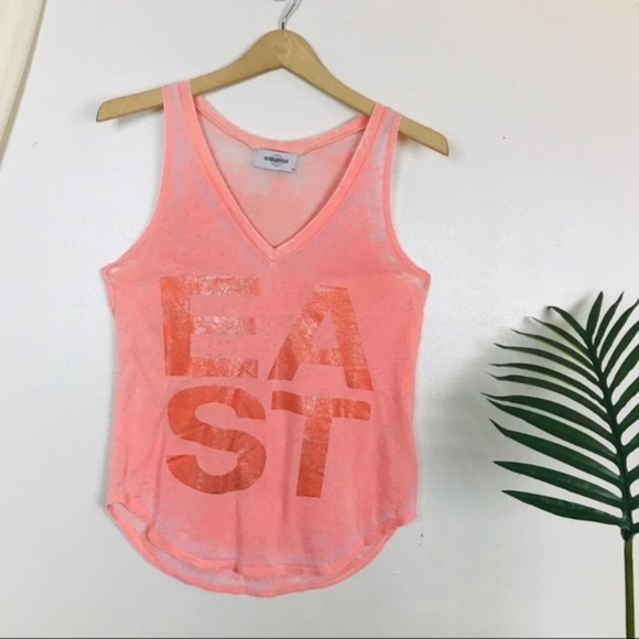 Soulcycle East Pink V Neck Burnout Graphic Tank - Picture 5 of 8